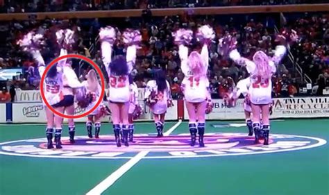 Cheerleader goes viral when she suffers HUGE wardrobe malfunction ...